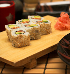 Smoked salmon salad with tuna and prawns