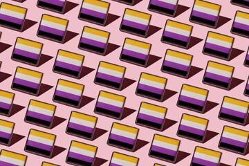 mosaic of non-binary pride flags