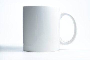 single white plain mug isolated in white background