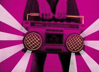 Music player blasts music loud