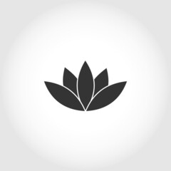 Lotus Flower Flat Icon In White Background