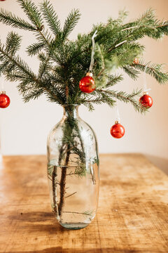 Christmas decorations on table