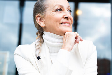 Portrait of senior citizen woman smiling