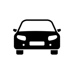 Plakat Car icon. Automobile black silhouette. Vehicle symbol. Vector isolated on white