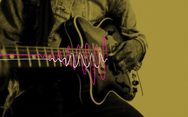 Guitar soundwave illustration
