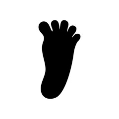 People foot. Human black silhouette footprint. Barefoot symbol. Vector isolated on white