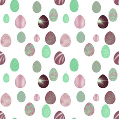 Seamless pattern with easter eggs. Procreate background illustration, graphic resource