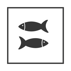 Fish Icon, isolated. Flat design