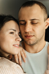 close portrait of young couple