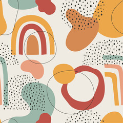 Seamless pattern with abstract forms ornament - 420738147