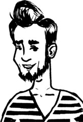 vector illustration of young handsome happy man smiling