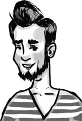 vector illustration of young handsome happy man smiling