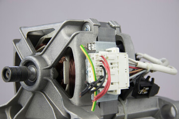 Washing machine electric motor close up