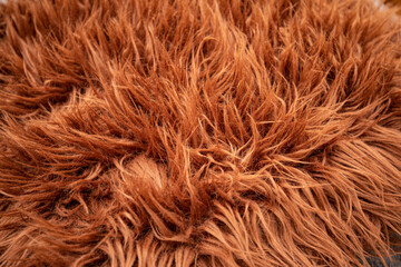 
macro hair from artificial brown cushion