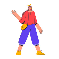 Angry woman shouting, scolding, gesturing hand