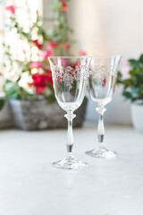 glasses with champagne