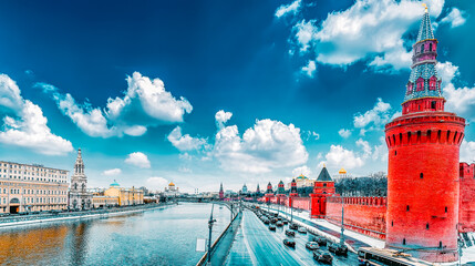 View of the Kremlin Embankment.Moscow