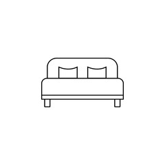 double bed icon. Element of otel and motels for mobile concept and web apps. Thin line icon for website design and development, app development.
