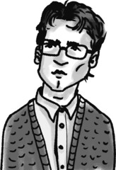 vector illustration of handsome young  smart man in glasses