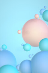 Abstract background of balls or spheres in pastel color