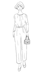 Fashion illustration of young woman