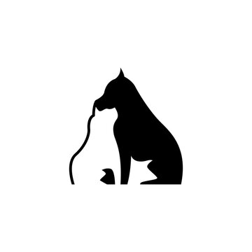 animal and dog cat vector silhouette graphic template