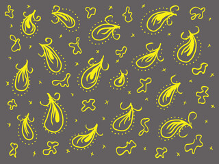 yellow abstract pattern on gray background illustration