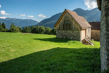 Ancient landscapes of Carnia. Stables and hay depots Orias.