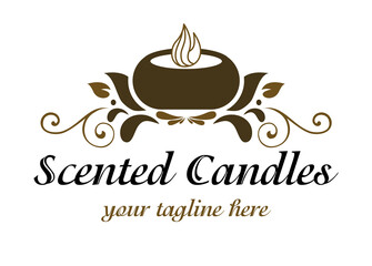 Abstract luxury logo for scented candles. Aromatherapy sign.