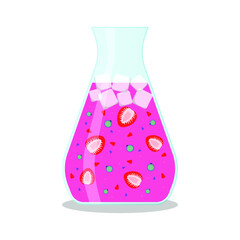 Vector illustration of a smoothie jug on white background. Healthy food and drinks. 