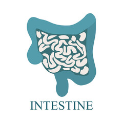 Fototapeta premium icons of body organs, intestines on a white background, vector illustration