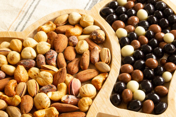 Mixed nuts and chocolate balls