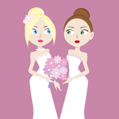 Two brides at the wedding