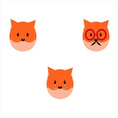 set of funny cartoon cats