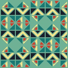Beautiful of Colorful Seamless Geometric Pattern With Triangles and Rhombus, Repeated, Abstract, Illustrator Pattern Wallpaper. Image for Printing on Paper, Wallpaper or Background, Covers, Fabrics