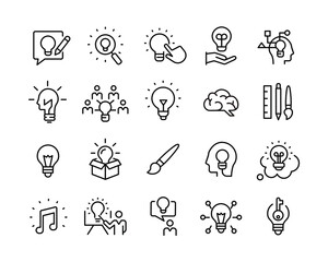 Creativity Icons - Vector Line. Editable Stroke. Vector Graphic