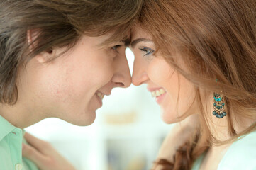 Young couple reading book