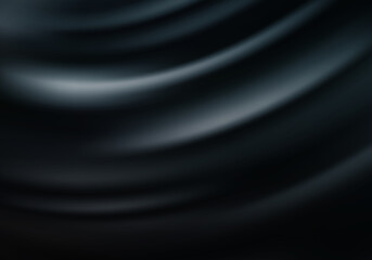 Black silk background Vector drape background Wave flow
