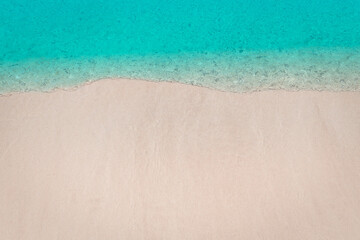 Soft wave of blue sea and sand on summer holidays beautiful beach, Background, Design for backdrop or wallpaper and billboard, Travel concept, Selective focus