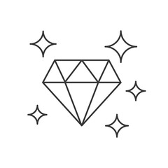Diamond linear icon. Engagement ceremony. Thin line customizable illustration. Contour symbol. Vector isolated outline drawing. Editable stroke