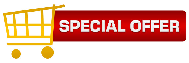 Special Offer Red Yellow Shopping Cart Horizontal 