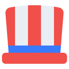 A headwear accessory icon, flat design of us hat