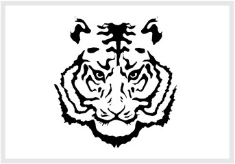 シンプルなデザインの虎の顔のベクター イラスト