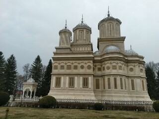 Arges Monastery a necropolis for the royal family. unique architecture on the historic orthodox building