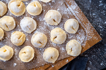 dough on wooden board