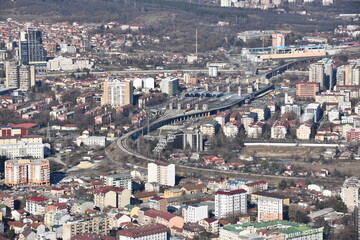 Fototapeta na wymiar Capital Skopje Vodno mountain view