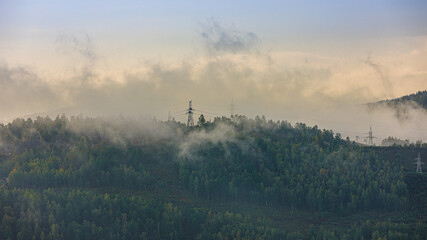misty morning in the mountains