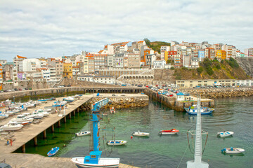 Fototapeta na wymiar view of malpica harbour in Galicia, Spain