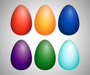 Easter 3d eggs icon set