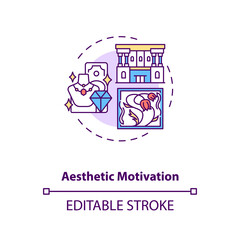 Aesthetic motivation concept icon. Inspiring for actions idea thin line illustration. Personal internal motivator and mentor. Vector isolated outline RGB color drawing. Editable stroke